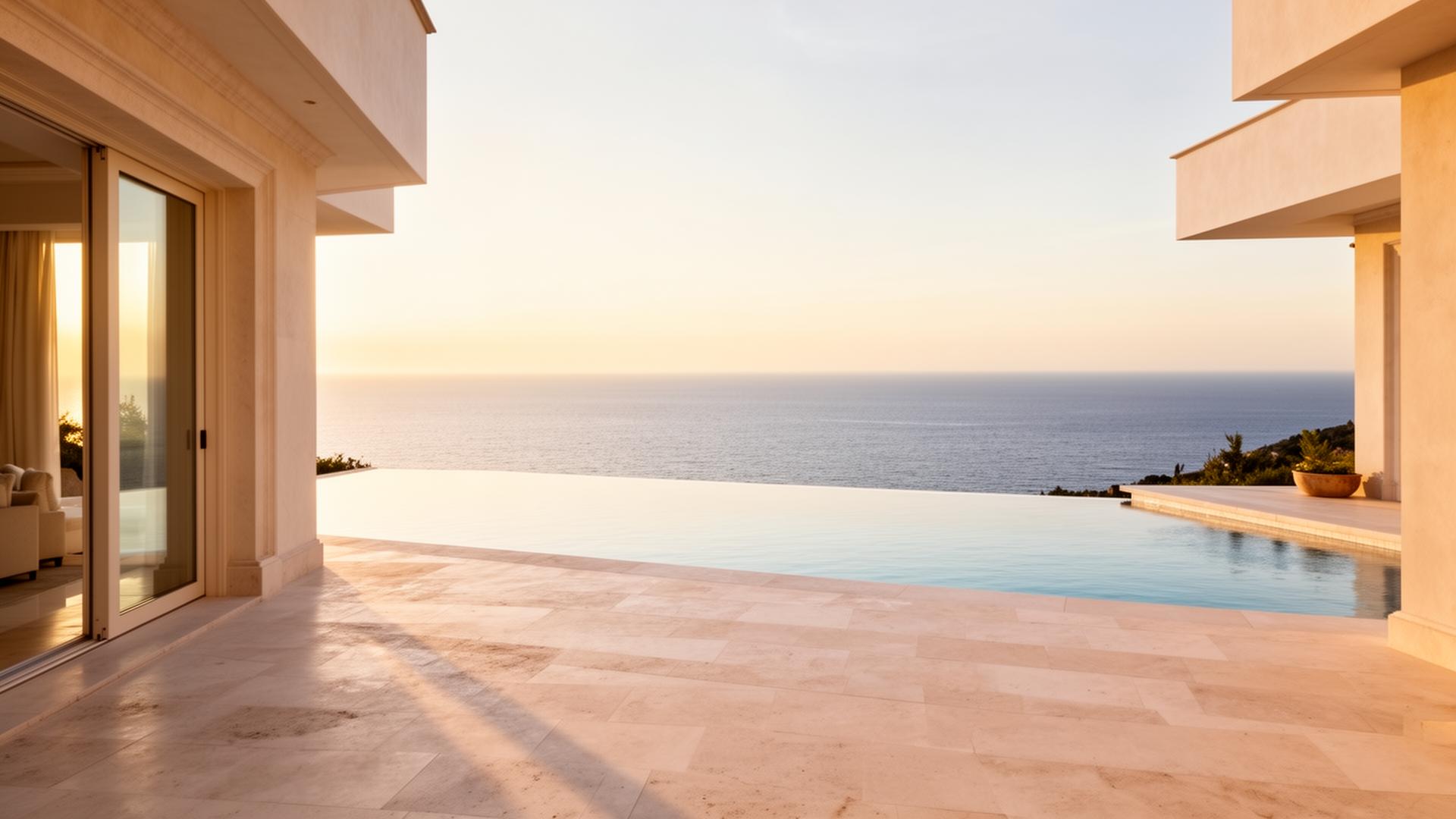 Villa contemporaine sur la Côte d'Azur avec piscine à débordement face à la mer